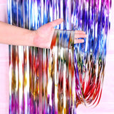 Popxstar New Arrival 2-3M Wedding Party Backdrop Decoration Frosted STAR Curtains Fringe Tinsel Foil Matte Curtain Birthday Party Drapes