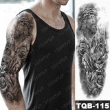 Popxstar Large Arm Sleeve Tattoo Japanese Dragon Prajna Waterproof Temporary Tatto Sticker Mechanical Body Art Full Fake Tatoo Women Men