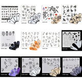 Popxstar 12Pcs Halloween Sticker Set Bat Witch Cat Sticker Design For Nail Art Decorations Water Transfer Sliders Tips Christmas Manicure