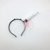 Popxstar Halloween Hair Hoop Plastic Simulation Wear Head Kitchen Knife Head Buckle Cosplay Props Needle Barrel Head Hoop Party Decor Toy