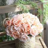 Popxstar 9 head / Bundle Simulated Rose Bouquet Wholesale Fake Flowers Wedding Handhold Flowers Home Decoration Simulated Plant Supplies
