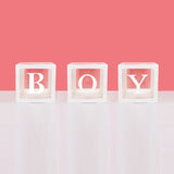 Popxstar A-Z letter Name Transparent Balloon Box BABY ONE Blocks Boy Girl Party Gift Box Wedding Decoration Baby Shower Birthday Party