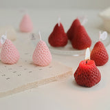 Popxstar Valentine's Day 1PC/4PCS Strawberry Decorative Aromatic Candles Soy Wax Scented Candle for Birthday Wedding Candle