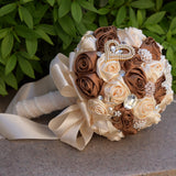 Popxstar Hot artificial wedding bouquets hand made flower crystal bridal wedding bouquets for wedding decoration
