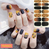 Popxstar 14Tips/Sheet Christmas/Halloween Nail Art Stickers Festival Pumpkin Wraps Waterproof Full DIY Manicure Accessories YMX Series