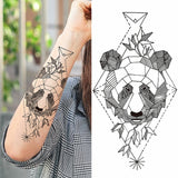 Popxstar 1pc Animal Lion Women Waterproof Temporary Tattoos Fake Stickers Arm Sun Art Black Cross Jesus 3D Praying Fashion Decoration