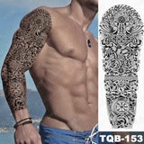 Popxstar Large Arm Sleeve Tattoo Japanese Dragon Prajna Waterproof Temporary Tatto Sticker Mechanical Body Art Full Fake Tatoo Women Men