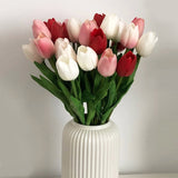 Popxstar 10pcs/lot Real Touch Flowers Pu Tulips Flower Artificial Bouquet Wedding Bridal Bouquet Decoration Flowers For Home Decor