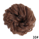 Popxstar   Synthetic Curly Messy Hair Bun Scrunchie Chignon With Elastic Rubber Band Hair Pieces For Women Black Brown Gray Ponytails