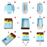 Popxstar 2PC Kids Party Cute Ice Cream Shape Gift Candy Boxes  Favor Box Popsicle Candy Folding Paper Box Korean Cartoon Drawer