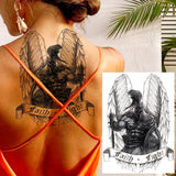 Popxstar Africa Serengeti  Black Indian Warrior Waterproof Flash Tattoo Sticker Tribal Mighty Tiger Tatoo Men Women