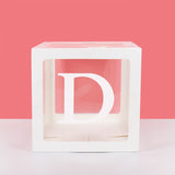 Popxstar A-Z letter Name Transparent Balloon Box BABY ONE Blocks Boy Girl Party Gift Box Wedding Decoration Baby Shower Birthday Party