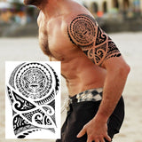 Popxstar Africa Serengeti Lion Temporary Tattoo Black Indian Warrior Waterproof Flash Tattoo Sticker Tribal Mighty Tiger Tatoo Men Women