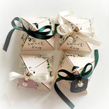 Popxstar New Triangular Pyramid Gift  Box Wedding Favor Chocolate Box Bomboniera Giveaways Boxes for Gifts Baby Shower Party Supplies