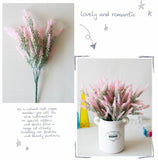 Popxstar 1 Bundle Artificial Flowers Romantic Provence Lavender Plastic Wedding Decorative Vase for Home Decor Grain Christmas Fake Plant