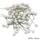 Popxstar Valentine's Day White Theme Artificial Flower Cherry Stamen Berries Bundle DIY Christmas Decoration Wedding Cake Gift Box Wreaths Xmas Decor