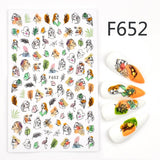 Popxstar Nail 3D Sticker Cool English Letter stickers for nail Foil Love Heart Design Valentines Manicure Decal Water Slide Foil