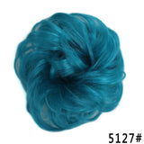 Popxstar   Synthetic Curly Messy Hair Bun Scrunchie Chignon With Elastic Rubber Band Hair Pieces For Women Black Brown Gray Ponytails