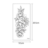 tattoo sticker women flower rose peony black tatouage temporaire femme temporary sleeve tattoo waterproof sexy body art fashion