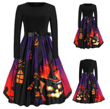 Popxstar Vestidos Women Summer Vintage Dress Clothing Musical Note Floral Robe Retro Swing Casual 50S 60S Halloween Dresses Party FC
