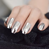 Popxstar Holo Glitter Pink Nude French Ballerina Coffin False Nails Gradient Natural Press on Fake Nails Tips Daily Office Finger Wear