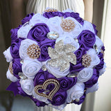 Popxstar Hot artificial wedding bouquets hand made flower crystal bridal wedding bouquets for wedding decoration