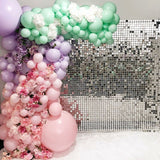 Popxstar  5000pc Shimmer Sequin For Air Activated Panel Wedding Backdrop Background Live Decoration Shimmering Turquoise Mirror Party Wall