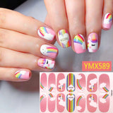 Popxstar 14Tips/Sheet Christmas/Halloween Nail Art Stickers Festival Pumpkin Wraps Waterproof Full DIY Manicure Accessories YMX Series