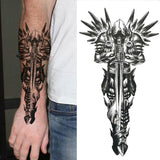Popxstar Teenagers over Knee Tattoo Men Small Men's TattoosGod Cross Lion Temporary Tattoos For Men Women Realistic Compass Lion Fake Tatoos Forearm Jesus Christ Thigh Tattoo Sticker