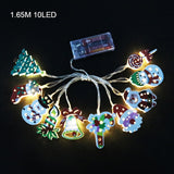 Popxstar Christmas Tree Lights Decorations Santa Claus Snowflake Snowman  LED Fairy Lights Hanging Garland Xmas Home Decor New Year