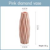 Popxstar Morandi Plastic Vase Living Room Decoration Ornaments Modern Origami Plastic Vases for Flower Arrangements Home Decoration