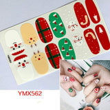 Popxstar 14Tips/Sheet Christmas/Halloween Nail Art Stickers Festival Pumpkin Wraps Waterproof Full DIY Manicure Accessories YMX Series