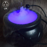 Popxstar Halloween Witch Pot Smoke Machine Fog Maker Water Fountain Fogger Color Changing Fog Machine Party Prop Halloween Decoration