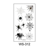 Popxstar New 3D Tattoo Stickers Waterproof Sweat Horror Dark Stereo Spider Tattoo Stickers Spider Web Halloween Tattoo Stickers