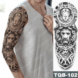 Popxstar Large Arm Sleeve Tattoo Japanese Dragon Prajna Waterproof Temporary Tatto Sticker Mechanical Body Art Full Fake Tatoo Women Men