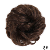 Popxstar   Synthetic Curly Messy Hair Bun Scrunchie Chignon With Elastic Rubber Band Hair Pieces For Women Black Brown Gray Ponytails