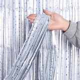 Popxstar New Arrival 2-3M Wedding Party Backdrop Decoration Frosted STAR Curtains Fringe Tinsel Foil Matte Curtain Birthday Party Drapes