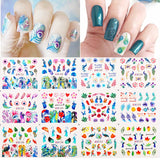 Popxstar spring centerpiece ideas short square acrylic nails spring dip nails Harunouta 12Pcs Sweet Love Heart Nail Water Decals Valentines Manicure Letter Flower Leaf Sliders for Nails Accessories
