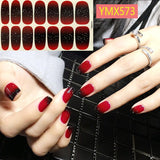 Popxstar 14Tips/Sheet Christmas/Halloween Nail Art Stickers Festival Pumpkin Wraps Waterproof Full DIY Manicure Accessories YMX Series