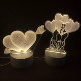 Popxstar Love 3D Lamp Acrylic LED Night Light Valentines Day Gift Wedding Decoration Baby Shower Kids Birthday Party Christmas New Year