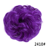 Popxstar   Synthetic Curly Messy Hair Bun Scrunchie Chignon With Elastic Rubber Band Hair Pieces For Women Black Brown Gray Ponytails