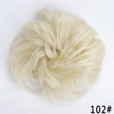 Popxstar   Synthetic Curly Messy Hair Bun Scrunchie Chignon With Elastic Rubber Band Hair Pieces For Women Black Brown Gray Ponytails