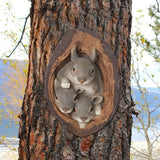 Squirrel Tree Hugger Yard Art Outdoor Tree Hole Statues Tree Face Decor Novelty Garden Decoration Outdoor Yard Art Sculpture