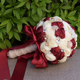 Popxstar Hot artificial wedding bouquets hand made flower crystal bridal wedding bouquets for wedding decoration