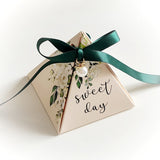 Popxstar New Triangular Pyramid Gift  Box Wedding Favor Chocolate Box Bomboniera Giveaways Boxes for Gifts Baby Shower Party Supplies