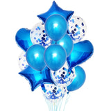 Popxstar 14Pcs Multi Confetti Balloon Happy Birthday Party Balloons Rose Gold Helium Ballons Boy Girl Baby Shower Party Supplies
