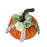 Popxstar 12pcs Artificial Pumpkin Velvet Plush Material Soft Fake Pumpkin Autumn Harvest Thanksgiving Halloween Decoration