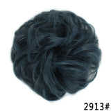 Popxstar   Synthetic Curly Messy Hair Bun Scrunchie Chignon With Elastic Rubber Band Hair Pieces For Women Black Brown Gray Ponytails