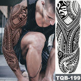 Popxstar Large Arm Sleeve Tattoo Lion Crown King Rose Waterproof Temporary Tatoo Sticker Wild Wolf Tiger Men Full Skull Totem Fake Tatto