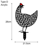 Popxstar 35cm Large Hen Decor Easter Chicken Metal Hen for Easter Gardening Ornaments Iron Yard Art Outdoor Garden Backyard Lawn Decor